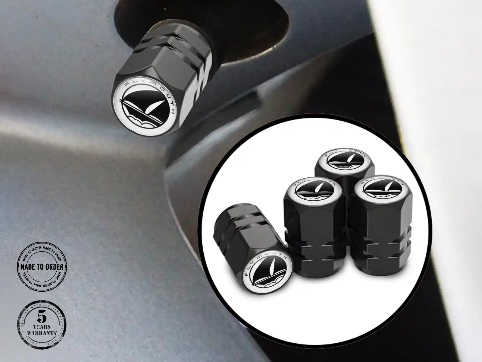 Plymouth Bouchons Valve Voitures Finition Brillante